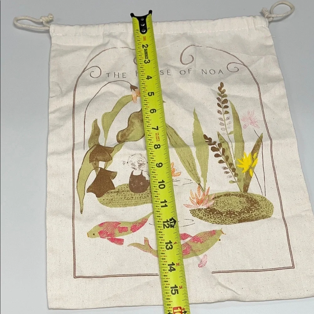 The House of Noa Cream Drawstring Dust Bag with darling print